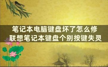 笔记本电脑键盘坏了怎么修 联想笔记本键盘个别按键失灵